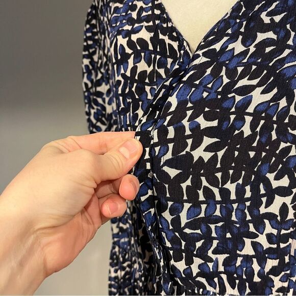 Woman within plus size leaf wines print short sleeve mini casual dress - Picture 3 of 14